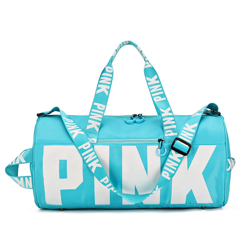 Fashion high quality pink waterproof duffle travel bag sports large capacity travel luggage duffle bag with logo