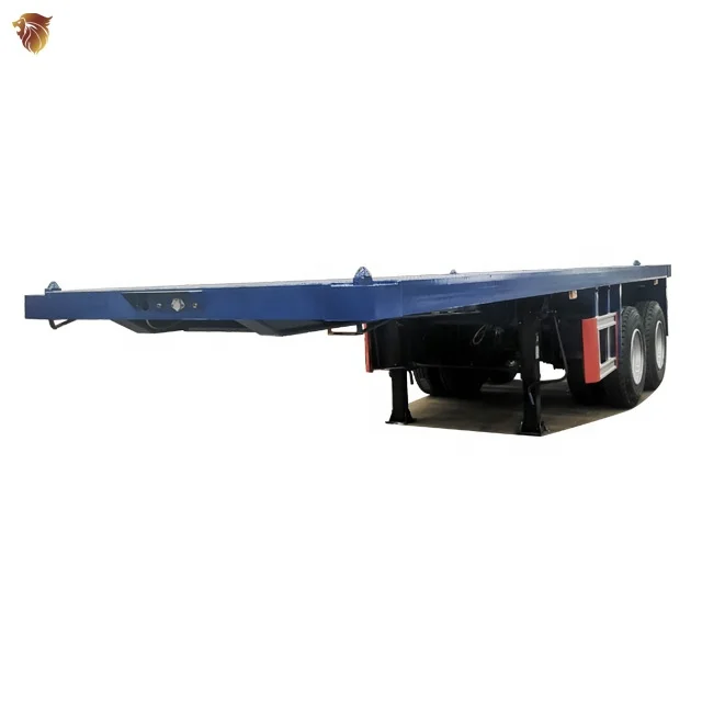 Factory Price High Quality Tri-axle 3 Axle 40 Ft Flatbed Flat Bed Container New Semi Truck Trailer For Sale
