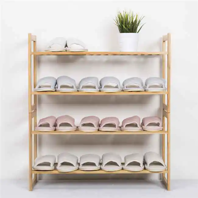 BAMBKIN Home storage  2-6 tier shoe rack storage rack  shelf bamboo shoe cabinet