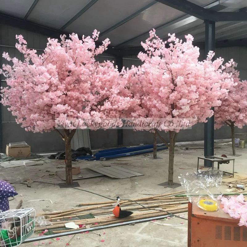 PJ570 Big Hotel Welcome Tree Artificial Plastic Light pink Sakura Flowers for