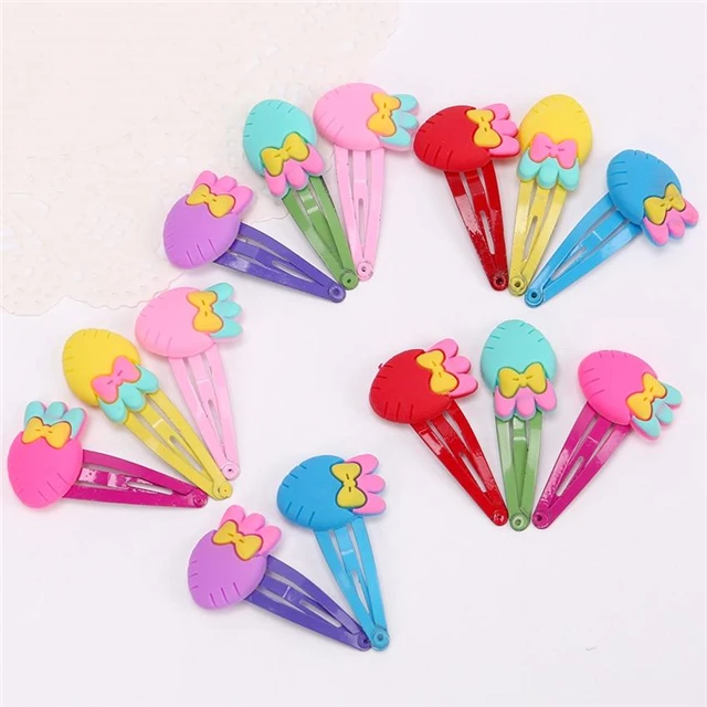 Children New Silicone Hair Clips Cute Fruit Flowers Safety Barrettes BB Clip Little Girls Gifts