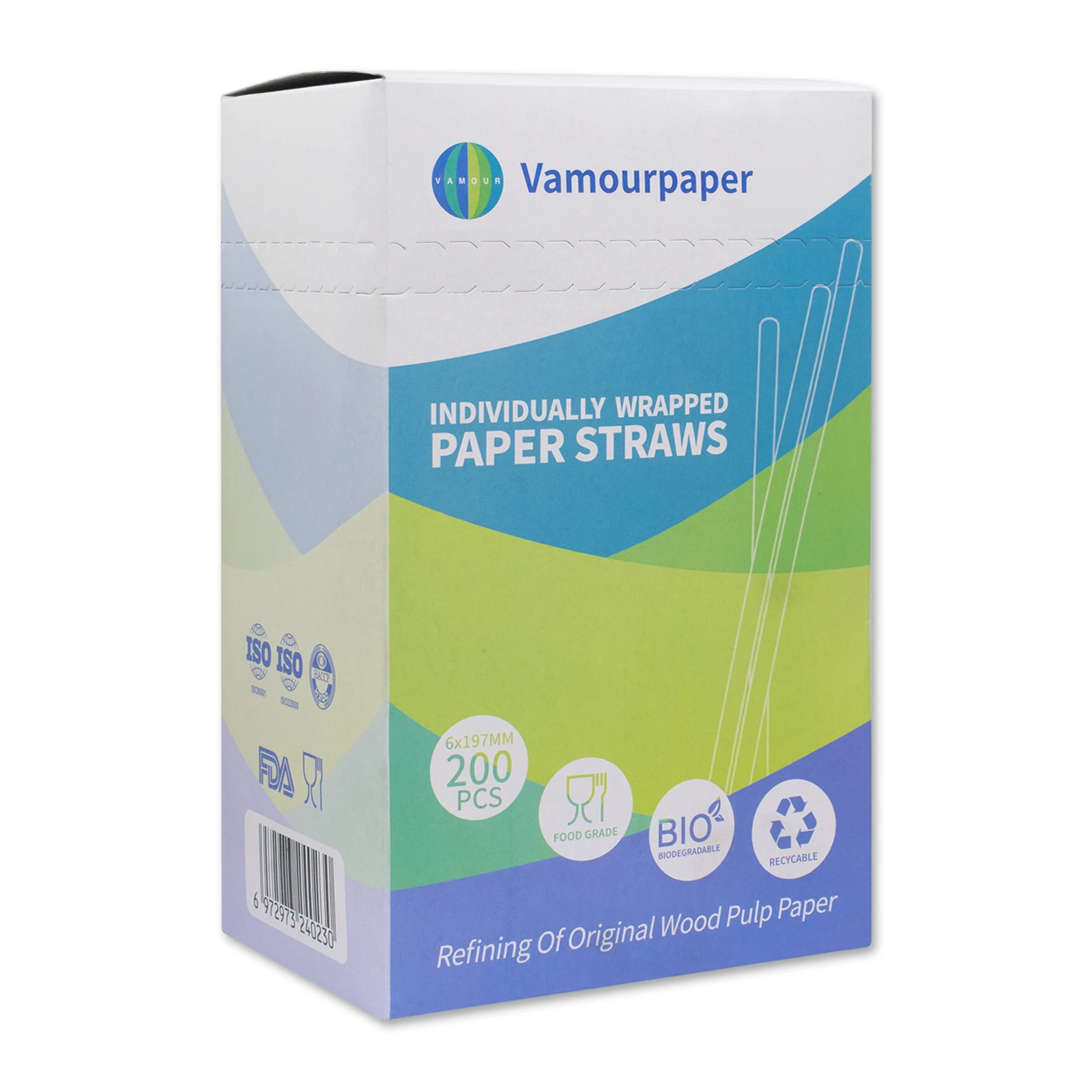 Individudually Wrapped paper straws