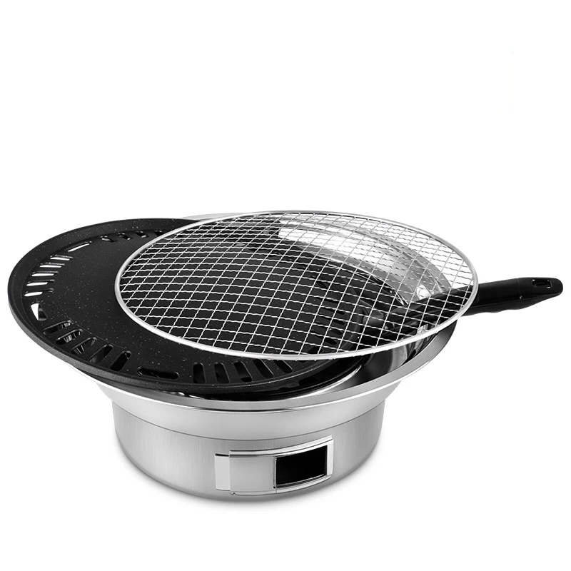 Outdoor Table Tabletop Portable Smokeless Korean Bbq Oven Barbecue Grill Charcoal For Hom With Nonstick Tray