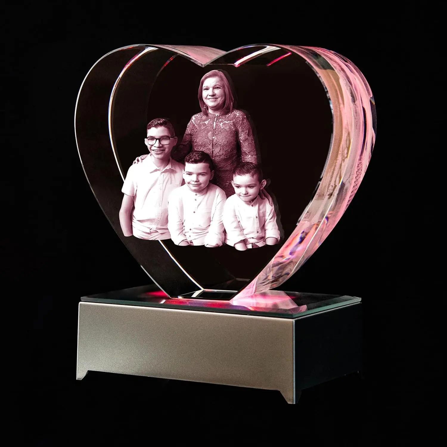 Wedding Gift 3D Laser Engraving Heart-shaped Crystal Photo Crystal Frame
