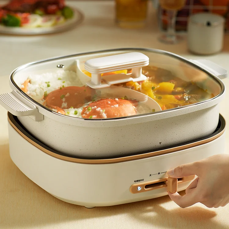 Hot Pots Cooker Skillet Multifunction Frying Pan Non-Stick Grill Stir-Fried Stewed Cookware Steak Noodle Ramen Shabu Pot
