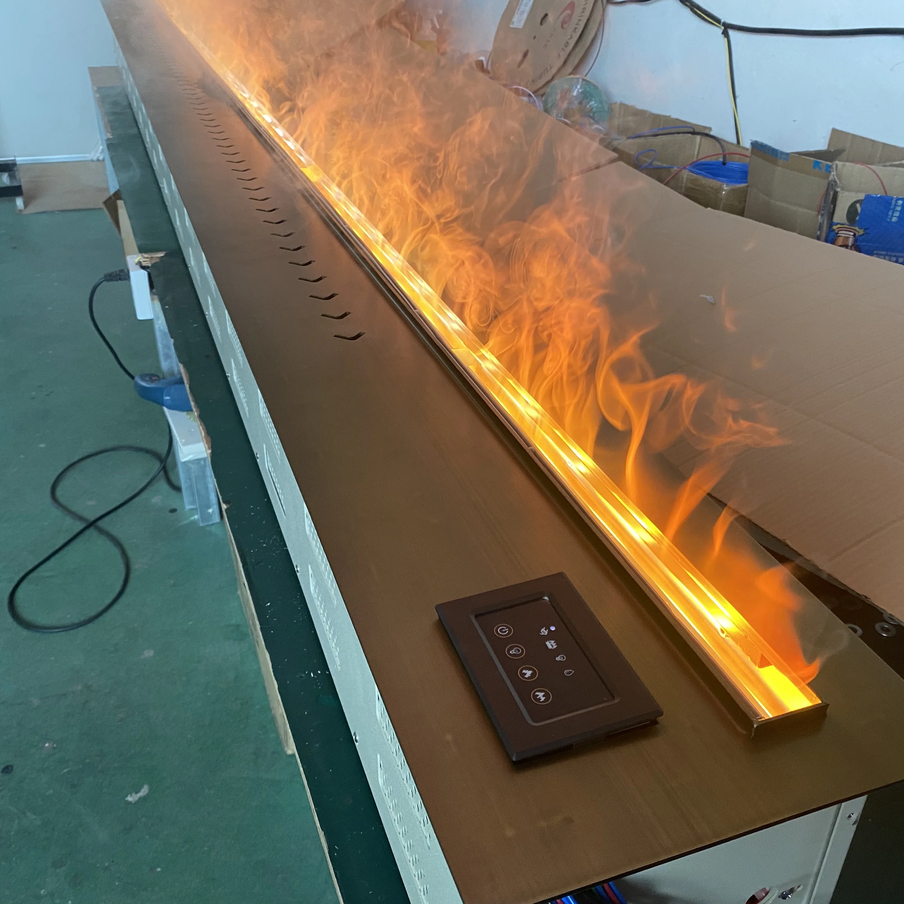 Frosted black fireplace Guangzhou factory fireplace can be operated by mobile phone app to change color flame fireplace