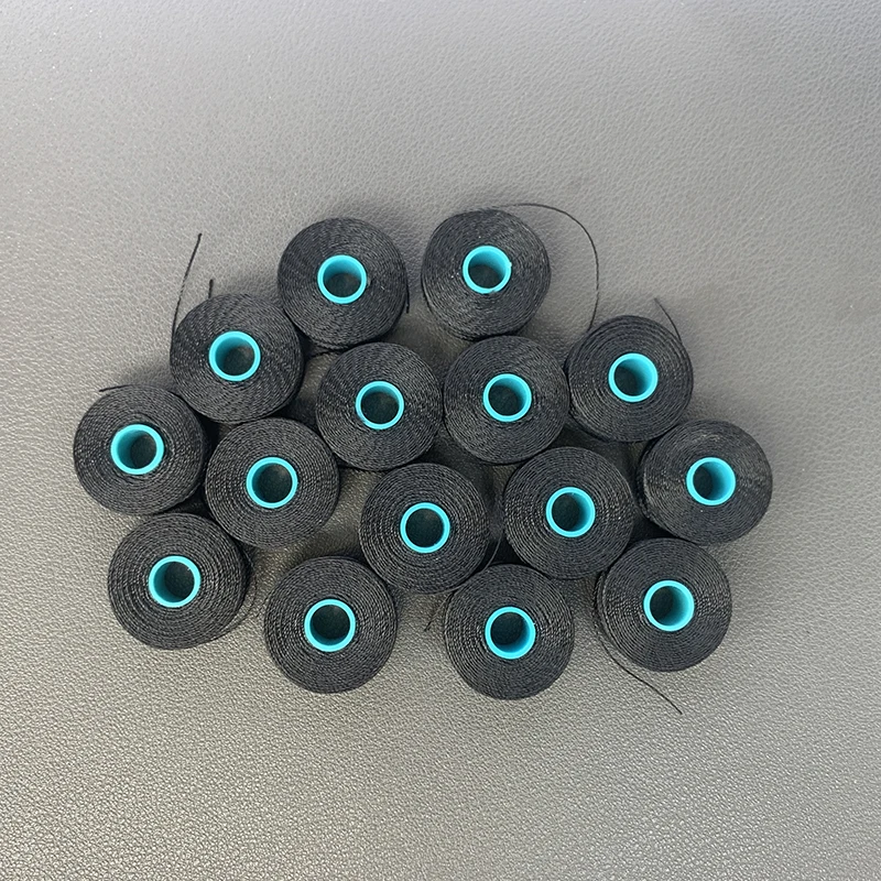 Household Machine High Strength #40 Tex70 210D/3 100% Polyester No Bonded Borderless L Style Pre Wound Sewing Thread Bobbins