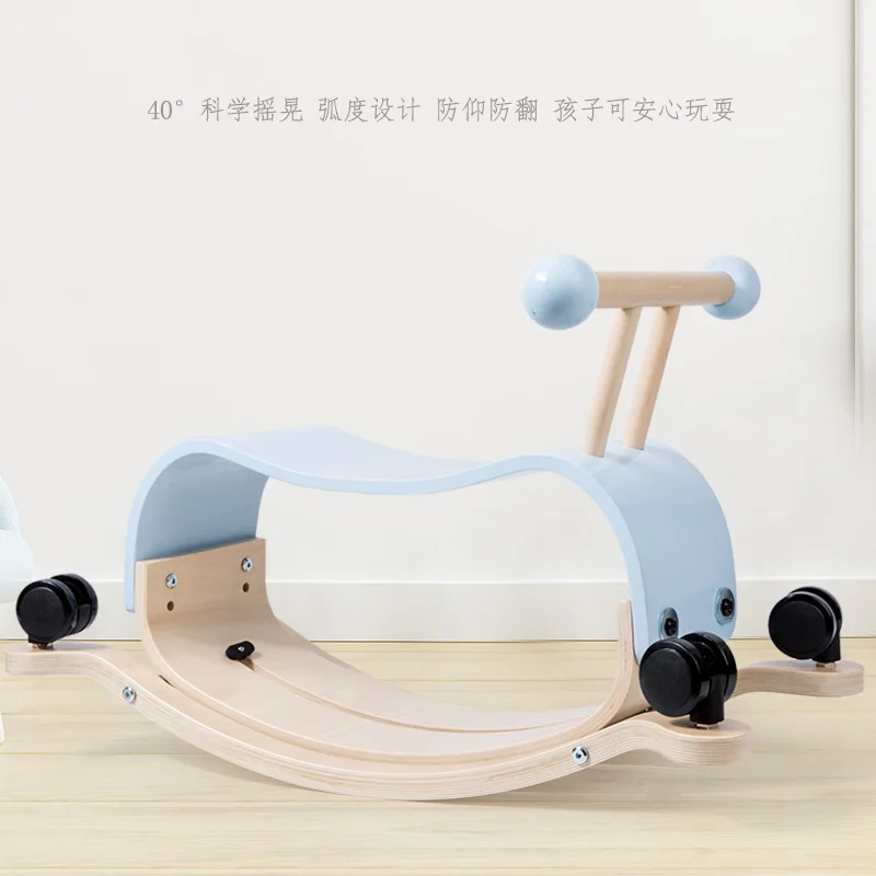 Tiktok Hot  Two-in-one Toddler Rocking Horse Wooden Walker Toy