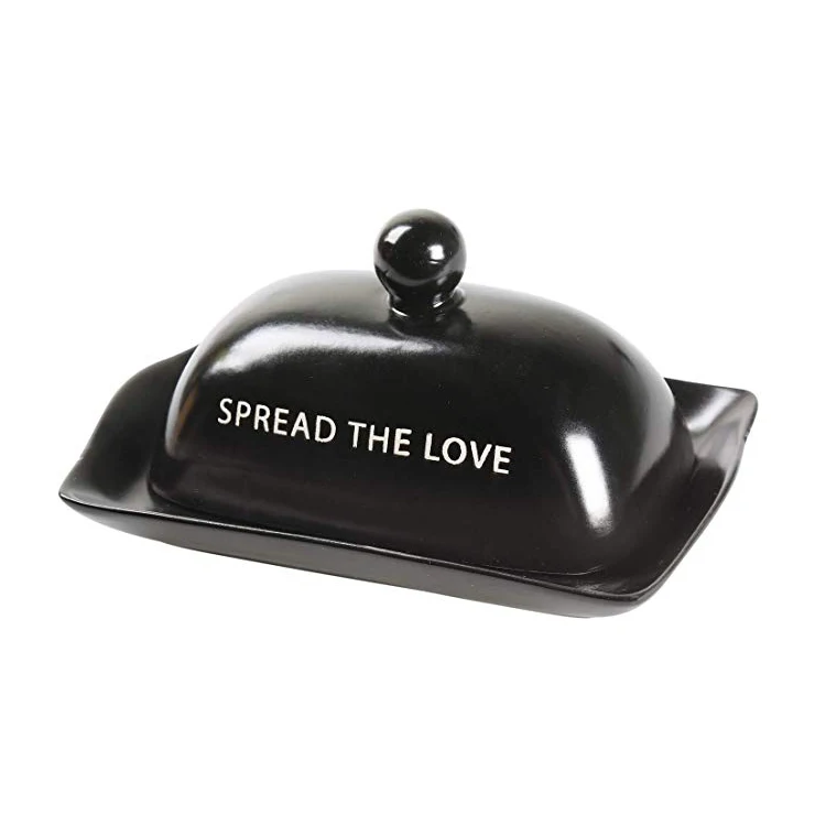 Color Glaze Pig Porcelain Cheese Ceramic Butter Dish with Cover Welcome Custom