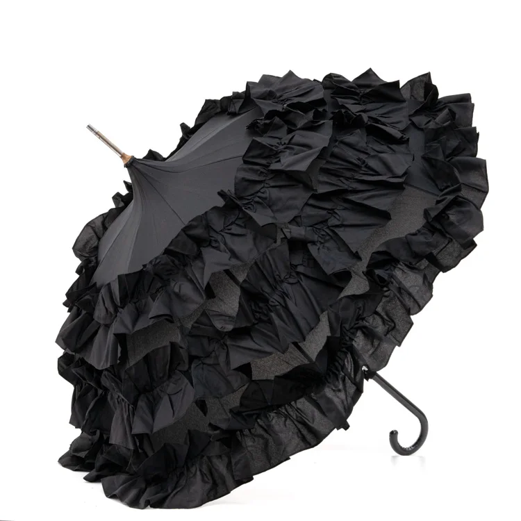 Special handle lace edge wedding umbrella