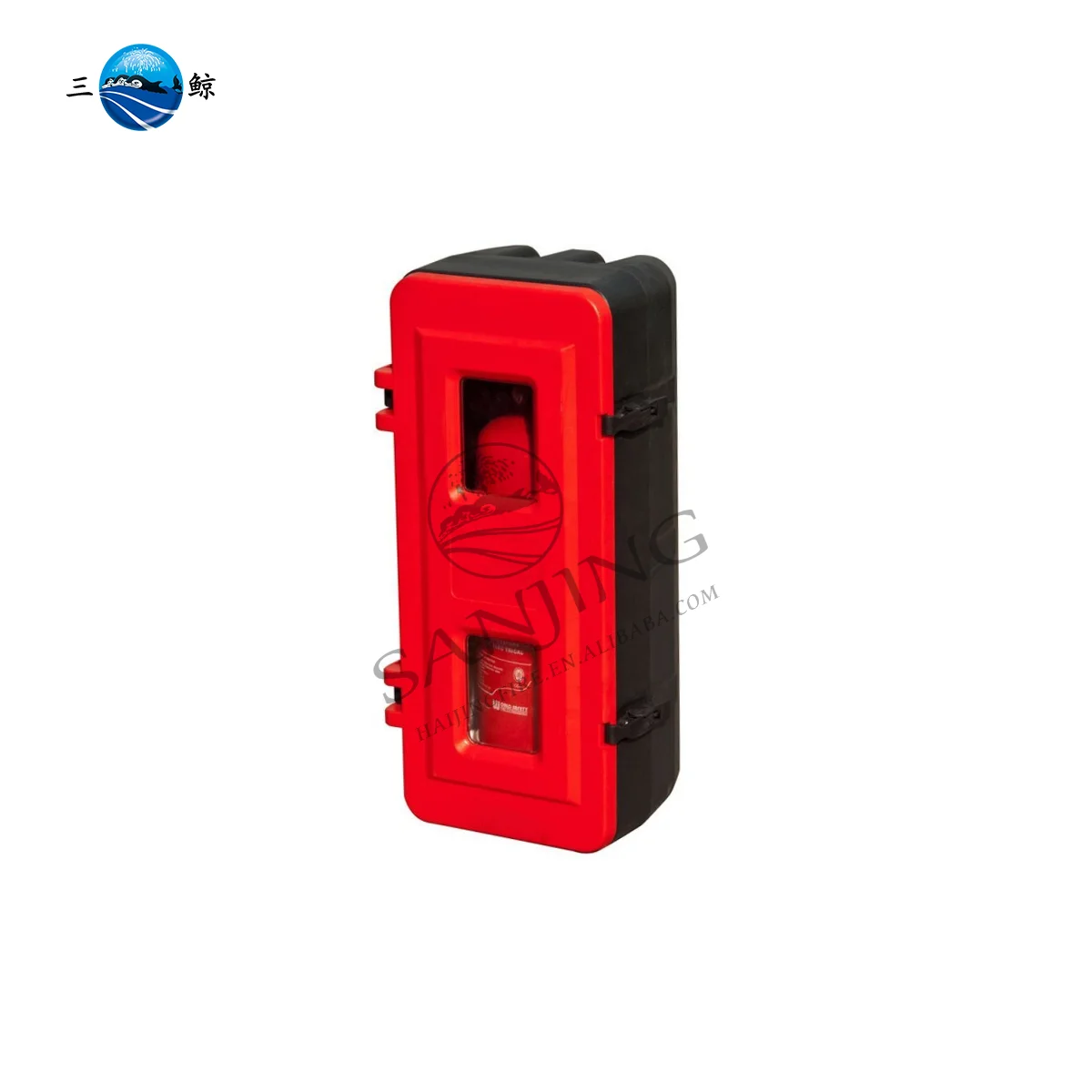 Red Powder Coated Extinguisher Box Mild Steel Fire Extinguisher Cabinet With Break Glass