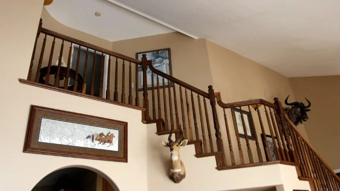 Modern House  Stair Pillar Design Balustrades Wood Plastic Composite Wpc Railing Accessories Staircase Handrails