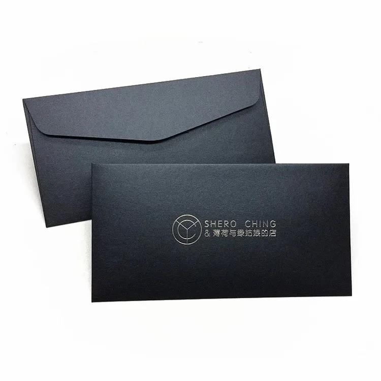 Luxury Black Envelopes kraft Paper Invitation Envelope Printing Wedding Package Custom Envelope with Logo