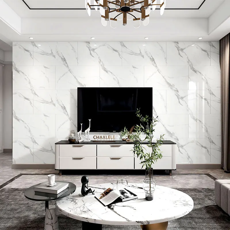 Waterproof Oil Proof Wall Sticker PE Foam Removable Self Adhesive Marble Tile PVC Wall Panel For Kitchen