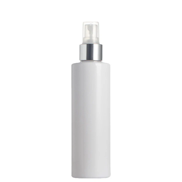 Cosmetic Packaging White Fine Mist Spray Plastic PET Bottles 120ml 100ml 250ml Toner Bottle With Silver Disc Top Cap