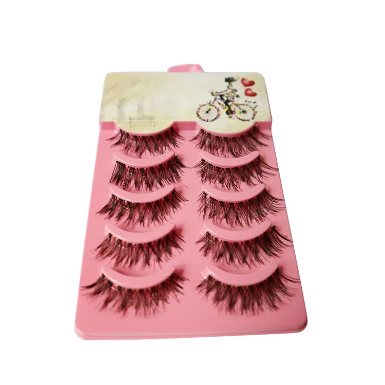 Wholesale 5 pairs/box Hand Made Blue Box Faux False Eyelash