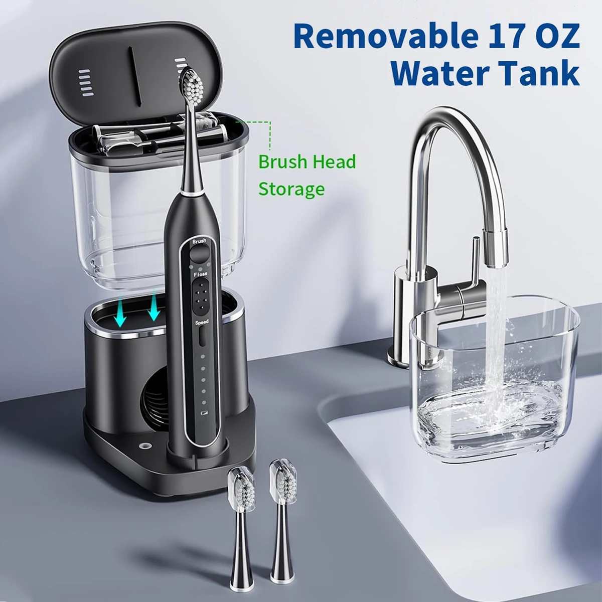 Water Flosser Professional for Teeth Pick Electric Toothbrush And  Water Flosser Combo in One