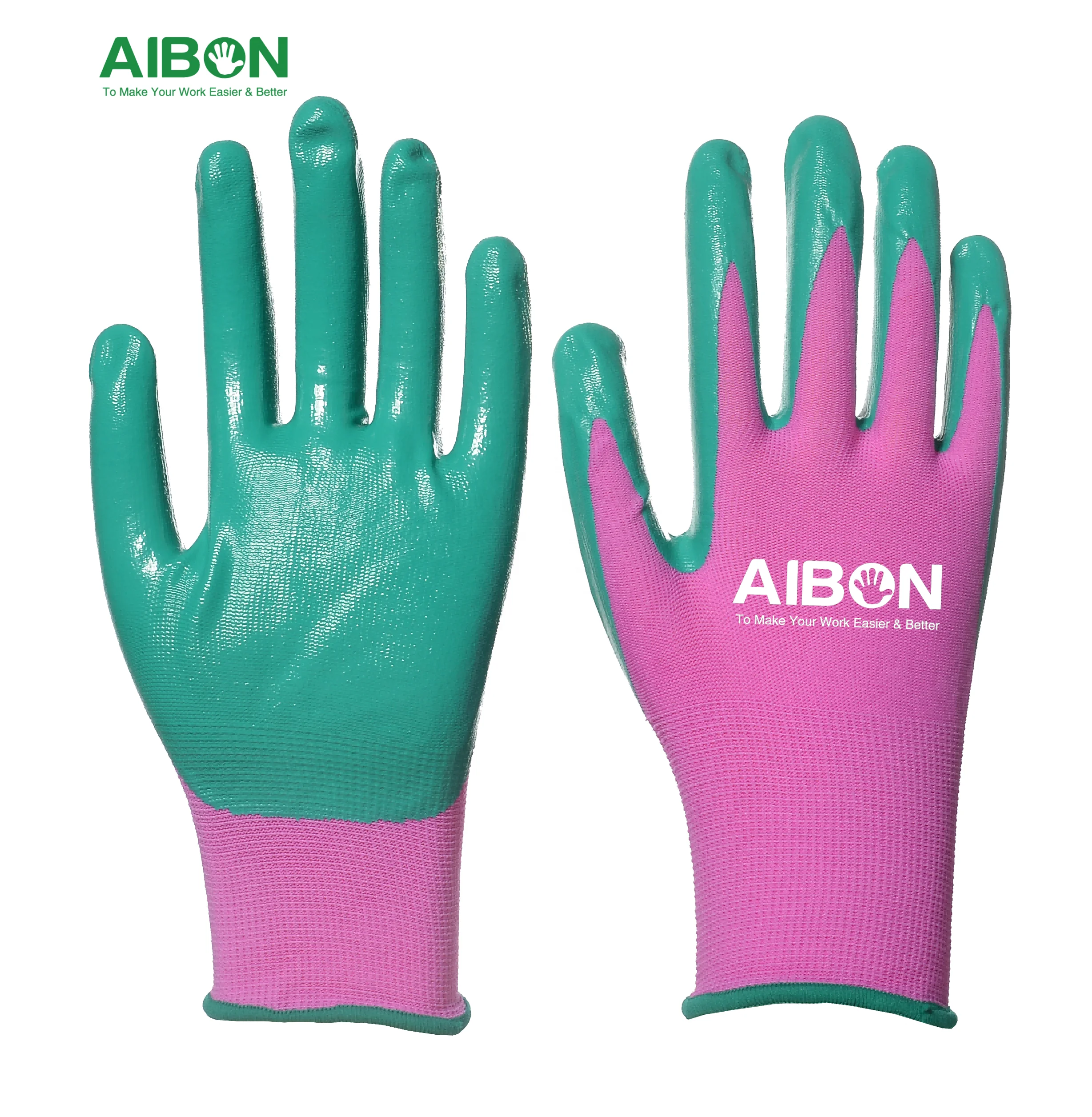 Heavy Duty Green Nitrile Wide Range Gloves Industrial Work Good Protection Against Chemical Gloves