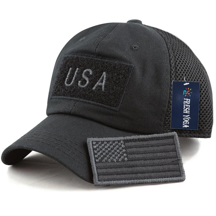 Low Profile Gorras Baseball Cap American Flag Hat Tactical Operator Patch Hat Mesh Back Cotton Cap Wholesale 6-panel Hat Sports