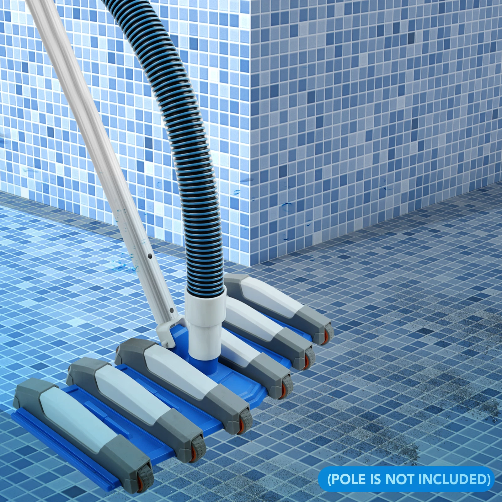 Deluxe 19in pool vacuum head flexible swimming pool vacuum cleaner head with fishtail EZ clip handle