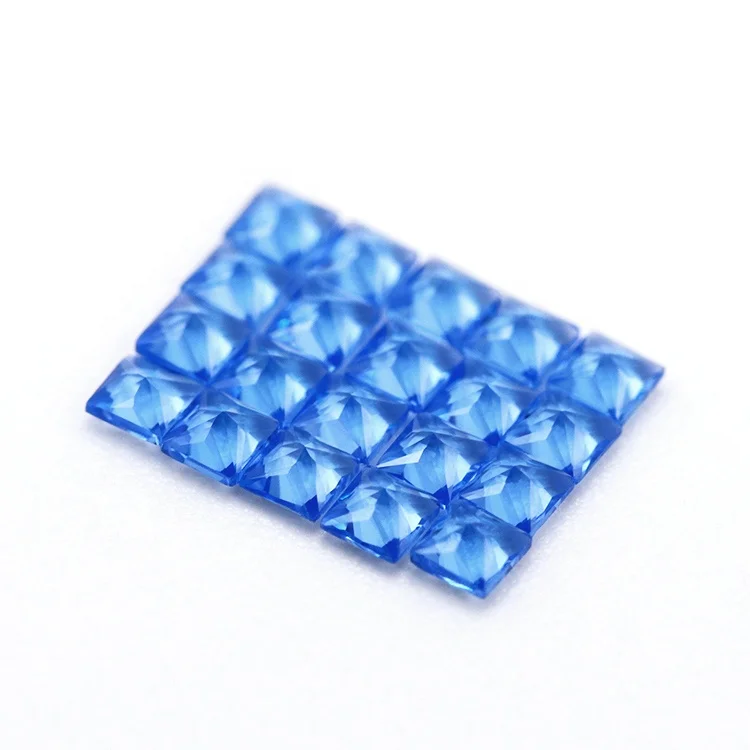 1.5mm Synthetic Nano Crystal Glass Stone square Princess Cut 142# Sapphire swiss Blue Nano Gems