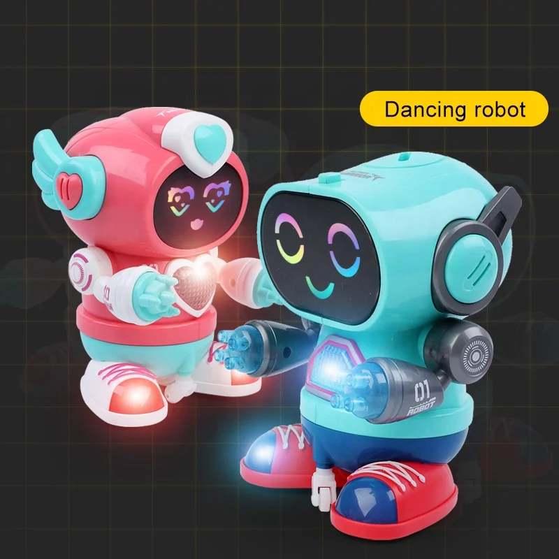 Electrical small dancing robot toy intelligent with musical and light