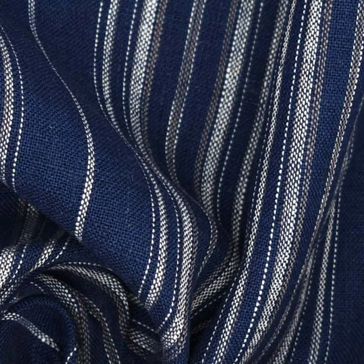 OEKO TEX soft french high quality garment material flax stripe design linen fabrics pure belgian wholesale 100% linen fabric