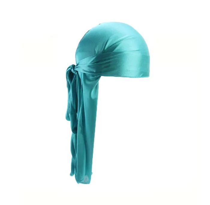 Атласные банданы на заказ du rag 100% натуральный шелк Durag с длинным хвостом