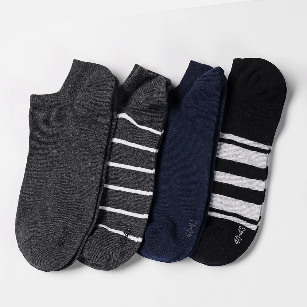 
Men socks stripe pattern basic solid style low cut cotton socks ankle socks 