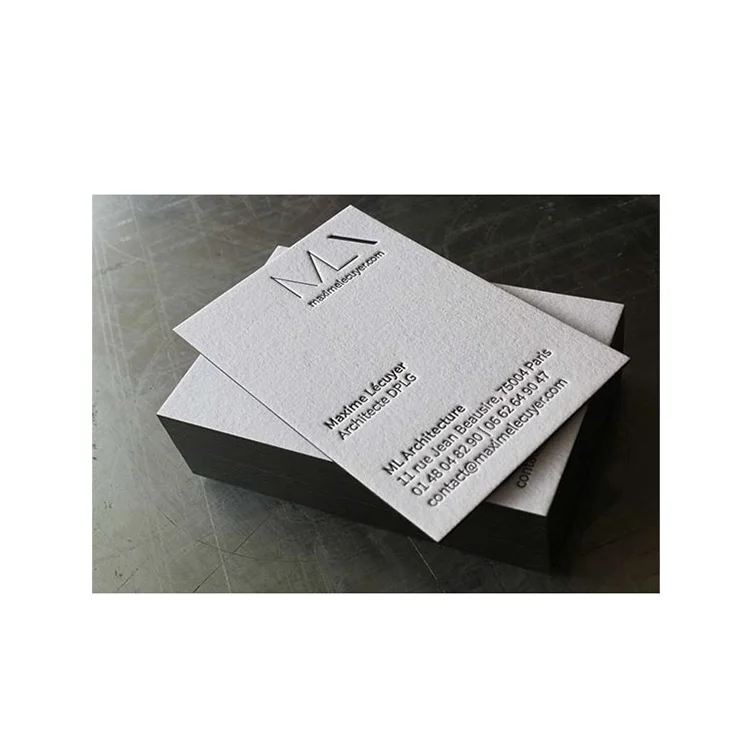 High quality eco matte white texture cotton paper bump high-grade printing business card