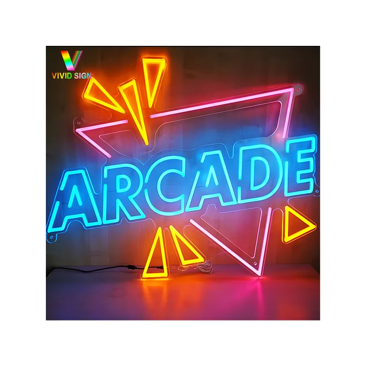 Back To The Arcade custom lighting real glass neon light sign tubes led neon sign customize