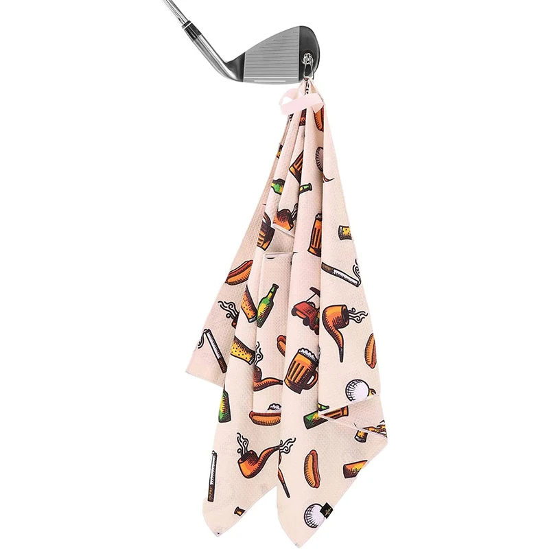 eco friendly sublimation printed microfiber rpet polyester microfiber waffle golf towel with custom logo