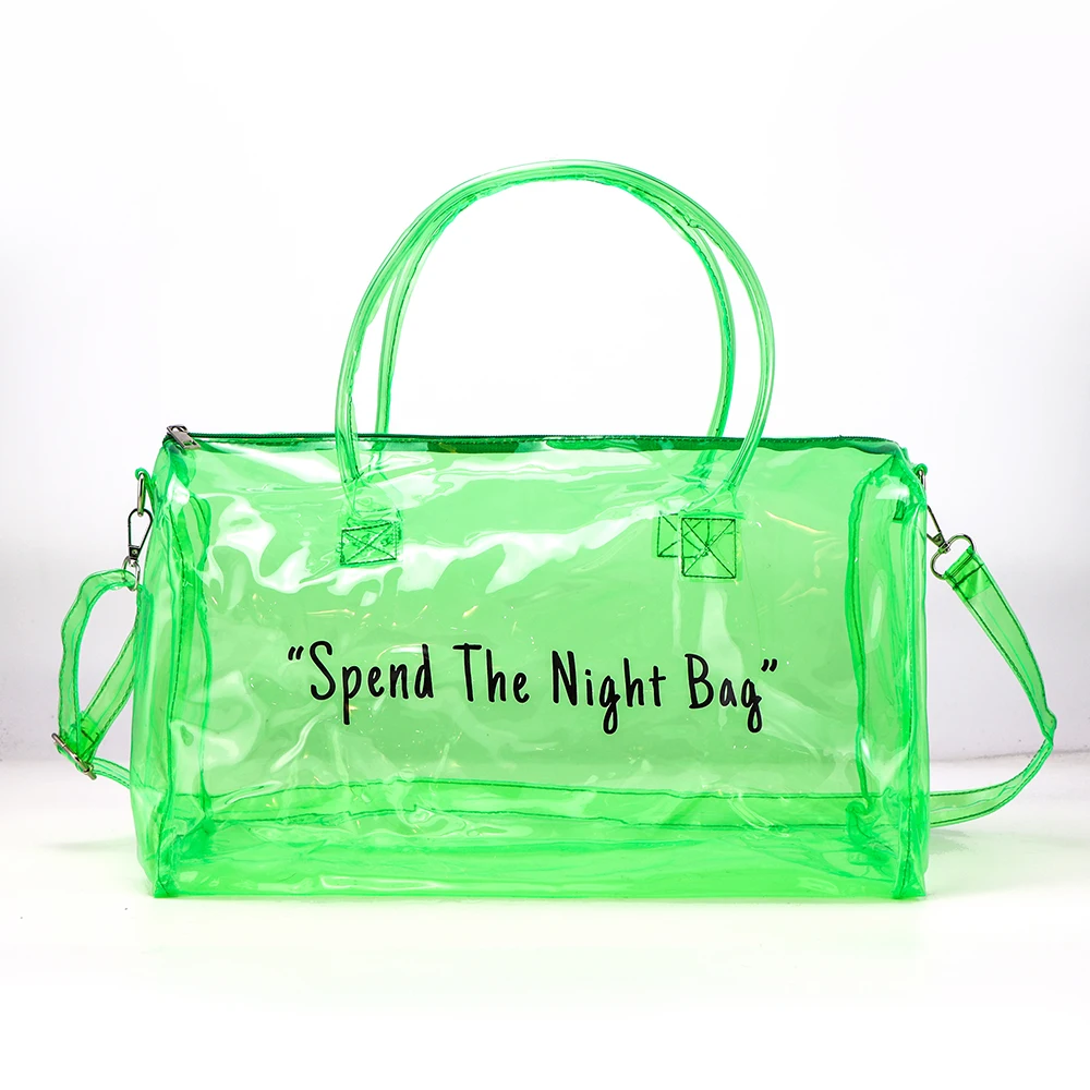 Cheap duffel bag spending the wholesale overnight transparent pvc weekend hologram weekender spendanight bags