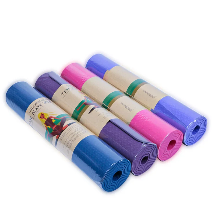 Eco Friendly 5mm 6mm 8mm TPE Fitness Travel Yoga Matt With Custom Pattern