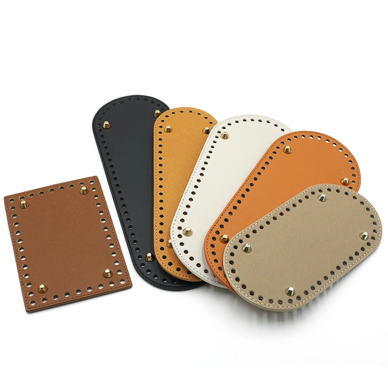 25*12 см овальное дно для вязания крючком, сумка из искусственной кожи с 60 отверстиями, женская сумка ручной работы, аксессуары для рукоделия