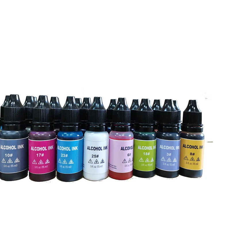 12 pcs tim holtz chrome alcohol ink sets resin art paintings