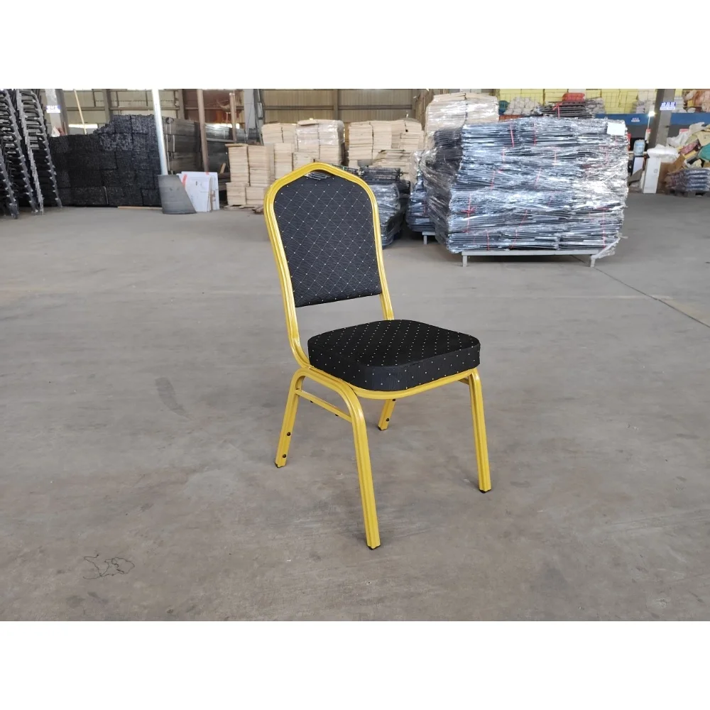High Back Stackable OEM Colors Metal Frame Hotel Chairs Fabric Cushion Seat Hotel Banquet Chair