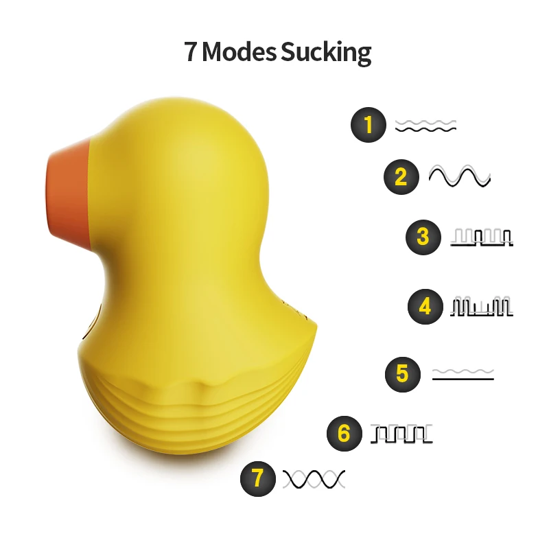 7 Vibration Yellow Hot Sex Products Mr. Duck Cute Sucker Silicone Breast Sucking Sex Toys
