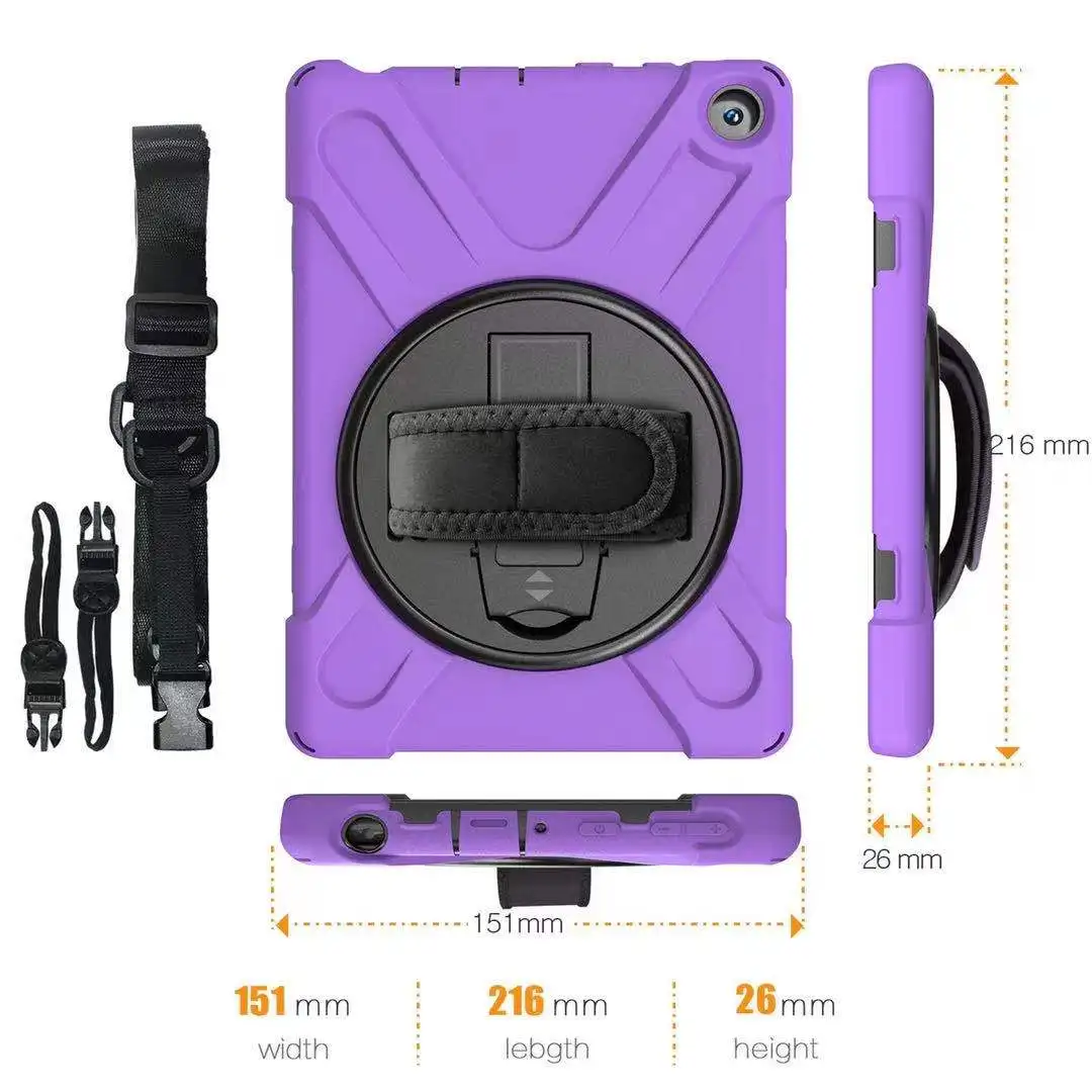 Amazon Best Seller KID-Proof Tablet Case Cover Silcone Shockproof With Hand Strap Holder For Fire Kindle 2020 HD8  HD 10 Plus