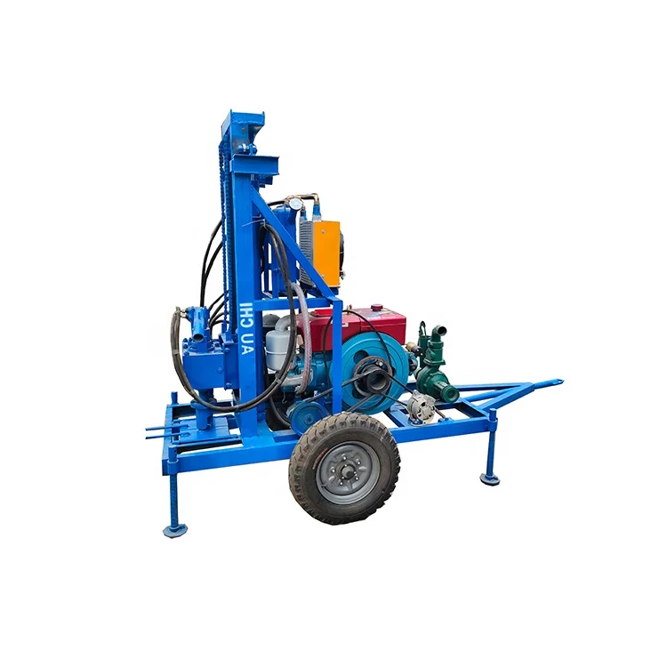 Hydraulic water well drilling machine / trailer mounted Diesel oil water well drilling rig