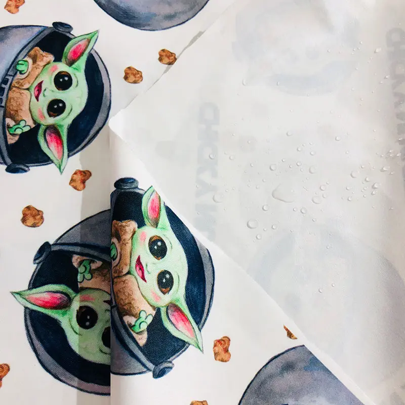 
Custom printed no moq 160 gsm 160 cm waterproof pul diaper fabric for baby kidswear 