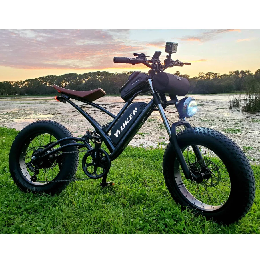 Электрический велосипед Dirtbike перезаряжаемый Подседельный штырь в стиле ретро для езды на велосипеде с толстыми шинами мужчин горных велосипедов