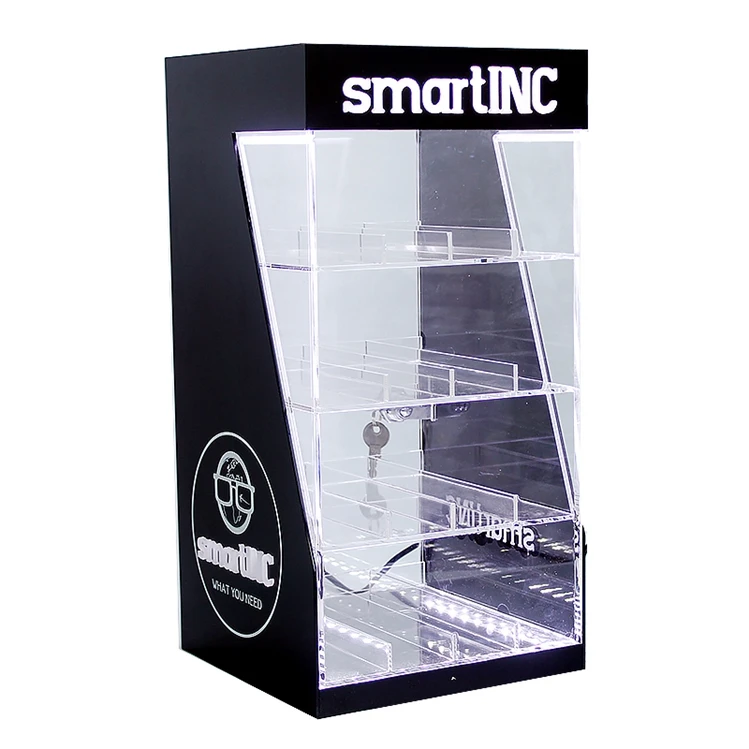 custom Free Design Door-type LED Cigarette Tobacco Display Cabinet With Pushers