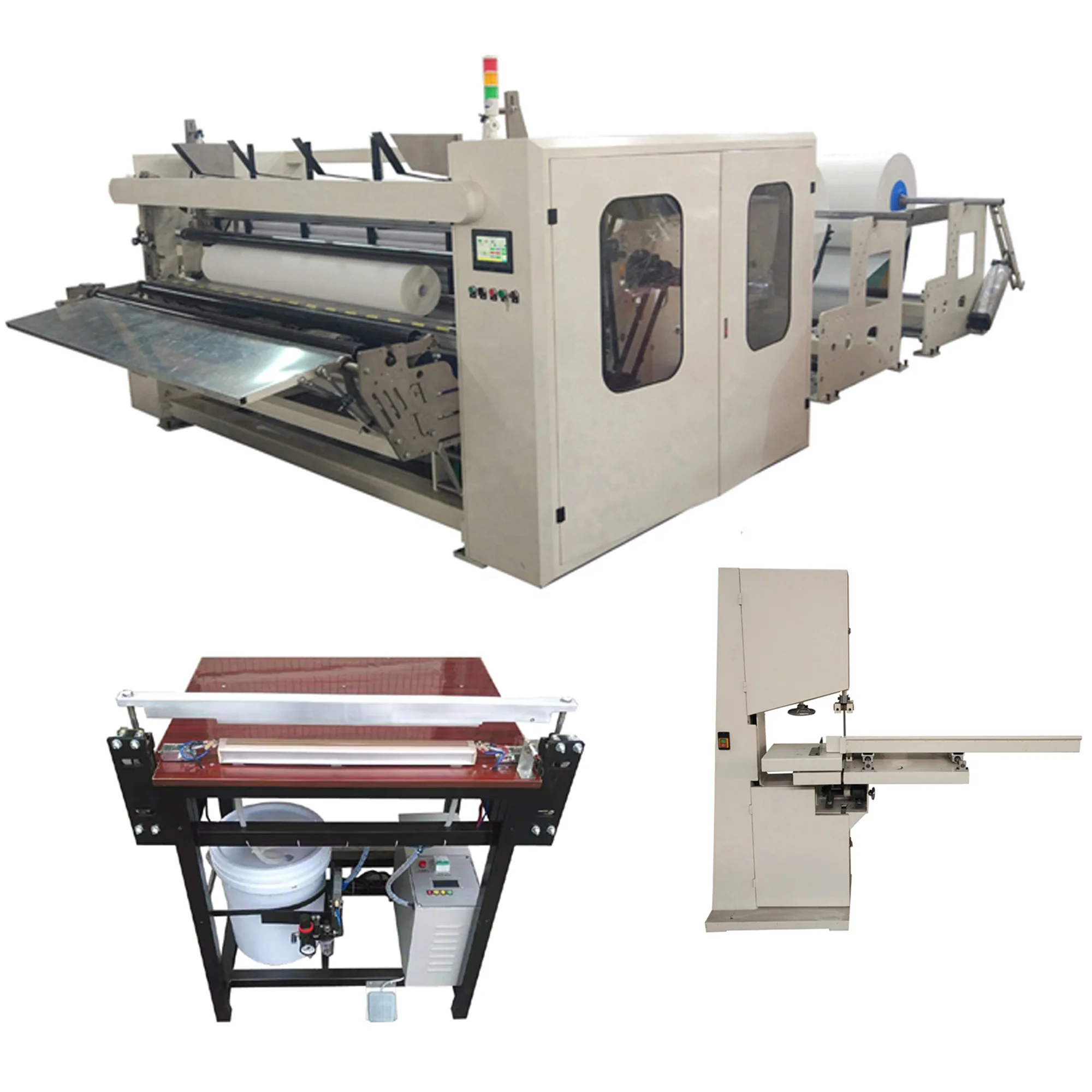 China factory direct sale small cheap production line  toilet  paper product making machine manual cutting sealing machinery