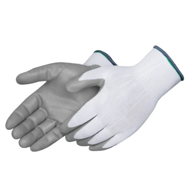 En388 Heavy Duty Anti-Slip While Mechanic Machine Work Grip Latex PU Nitrile Coated Polyurethane Nylon Safety Gloves