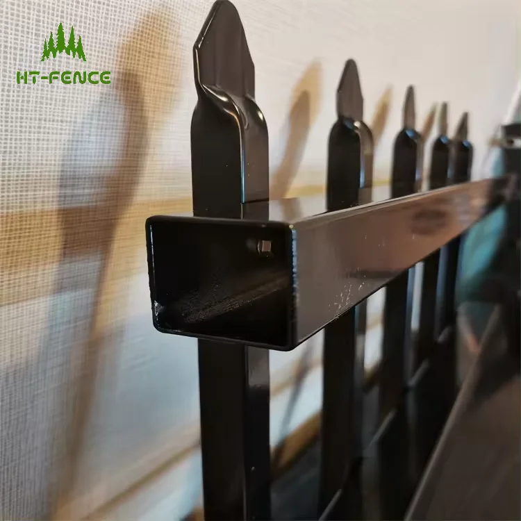 HT-FENCE промышленный стальной забор с черным порошковым покрытием металлическое копье/плоский верх 6x8 футов Алюминиевый
