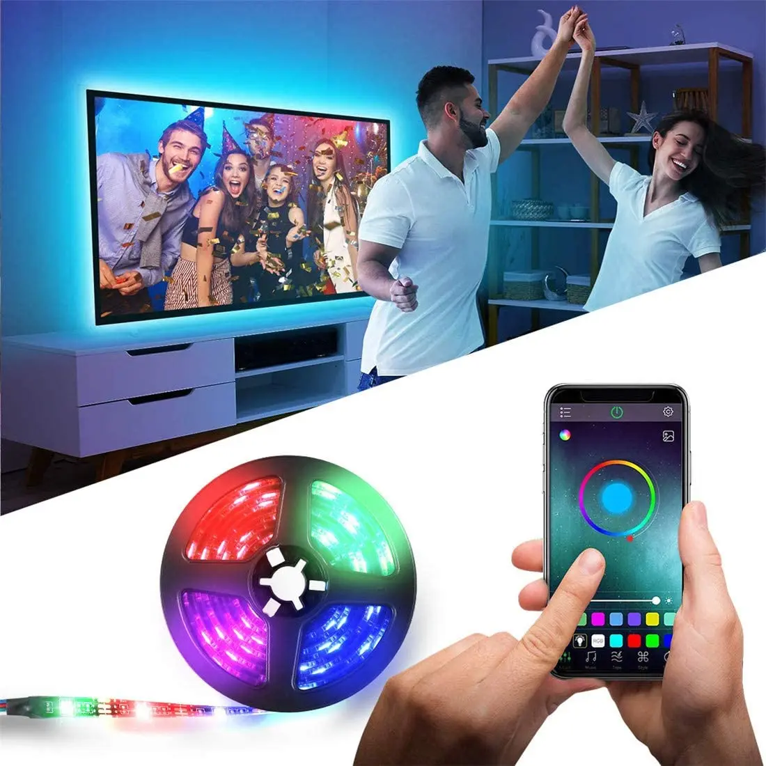 5050 DC5V IP65 Flexible RGB TV Backlight kit Blue tooth APP Controlled USB led Strip Light