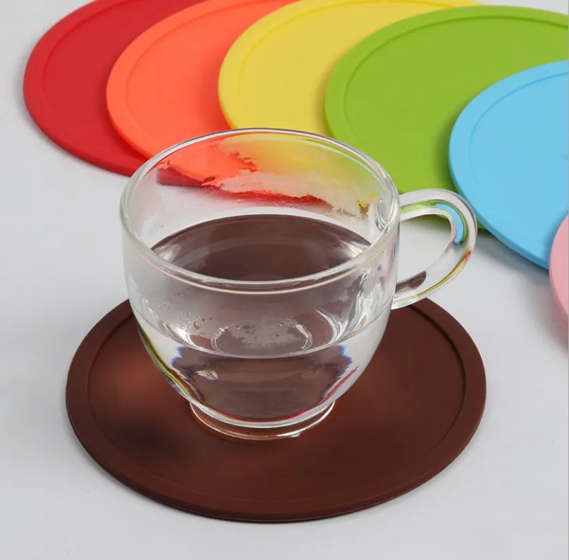 Non-slip Cup Coasters Silicone Cup Mat Cartoon Silicone Logo Flowers Sustainable Wax Seal Silicone Mat Custom Logo Mats & Pads