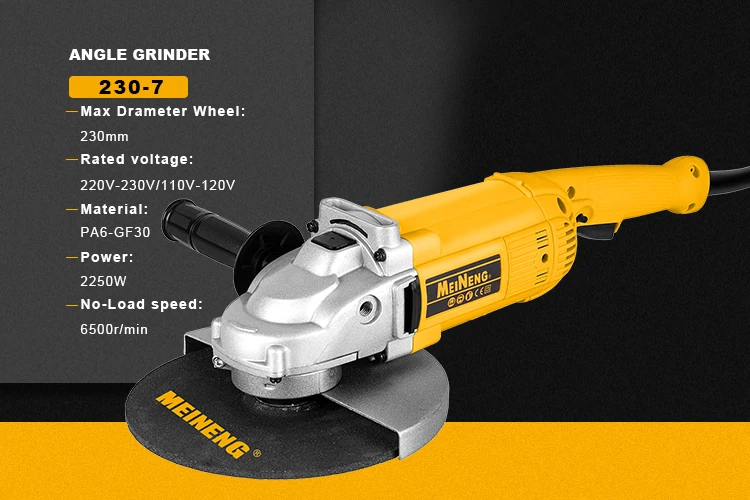 2000W Gander Cutter Industrial Grade Electric Tools 230mm Cordless Angle Grinder with Trigger Switch 110V for DIY Projects