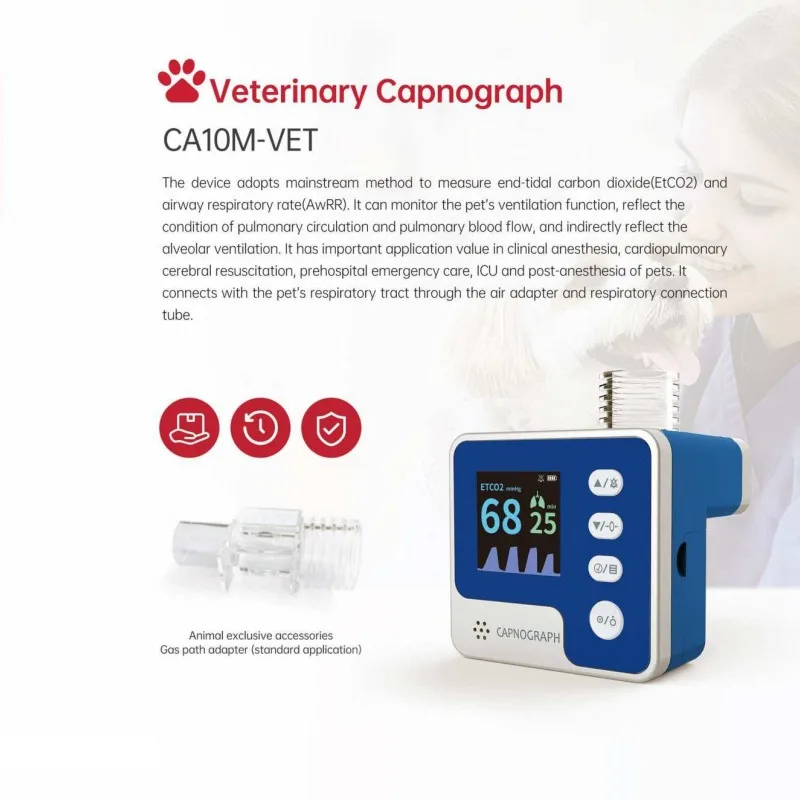 Veterinary Etco2 Handheld Capnograph Monitor Veterinary Pulse Oximeter Monitor